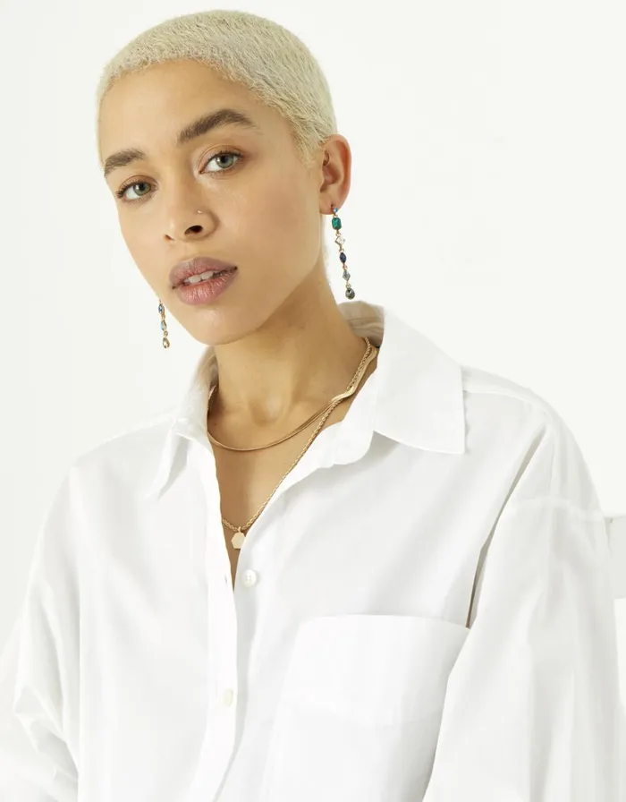 Accessorize Blue Harvest Slinky Eclectic Stone Drop Earrings Women Earrings