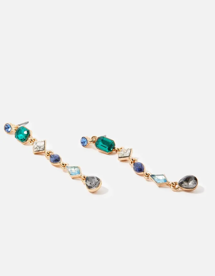 Accessorize Blue Harvest Slinky Eclectic Stone Drop Earrings Women Earrings