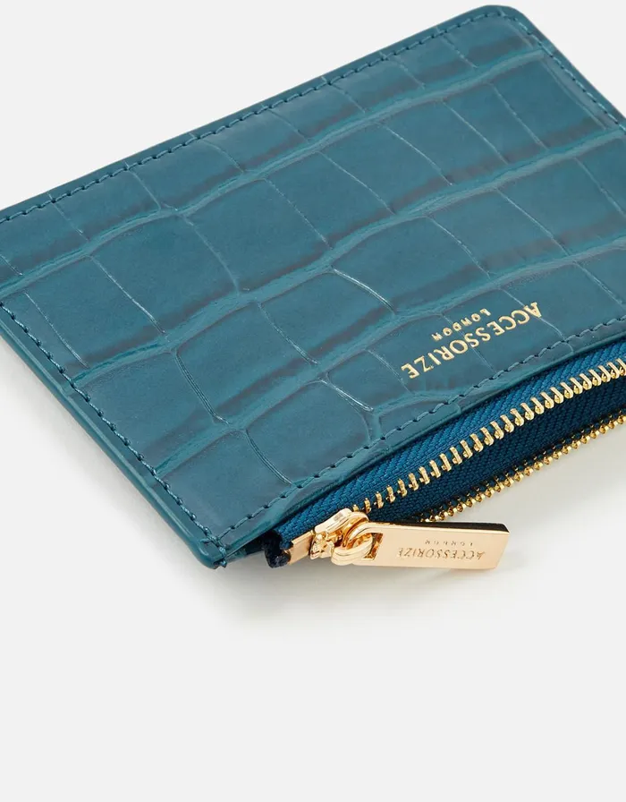 Accessorize Croc Card Holder Blue Blue Women Vegan Bags Backpacks and Purses