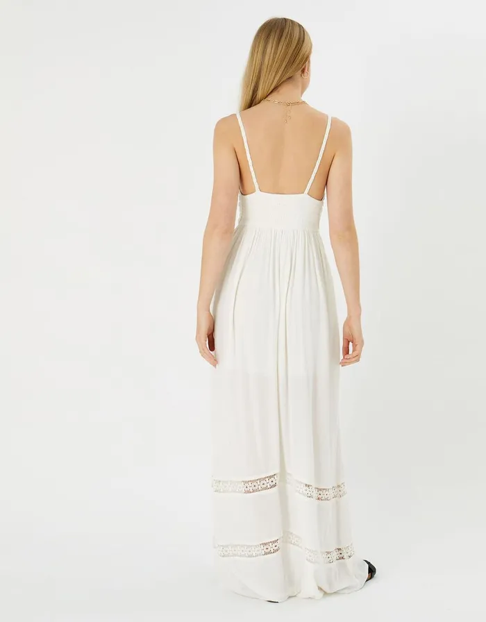 Accessorize Crochet Top Maxi Dress Ivory Ivory Women Dresses