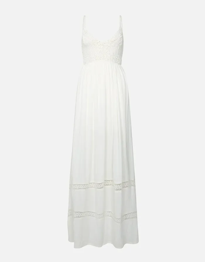 Accessorize Crochet Top Maxi Dress Ivory Ivory Women Dresses