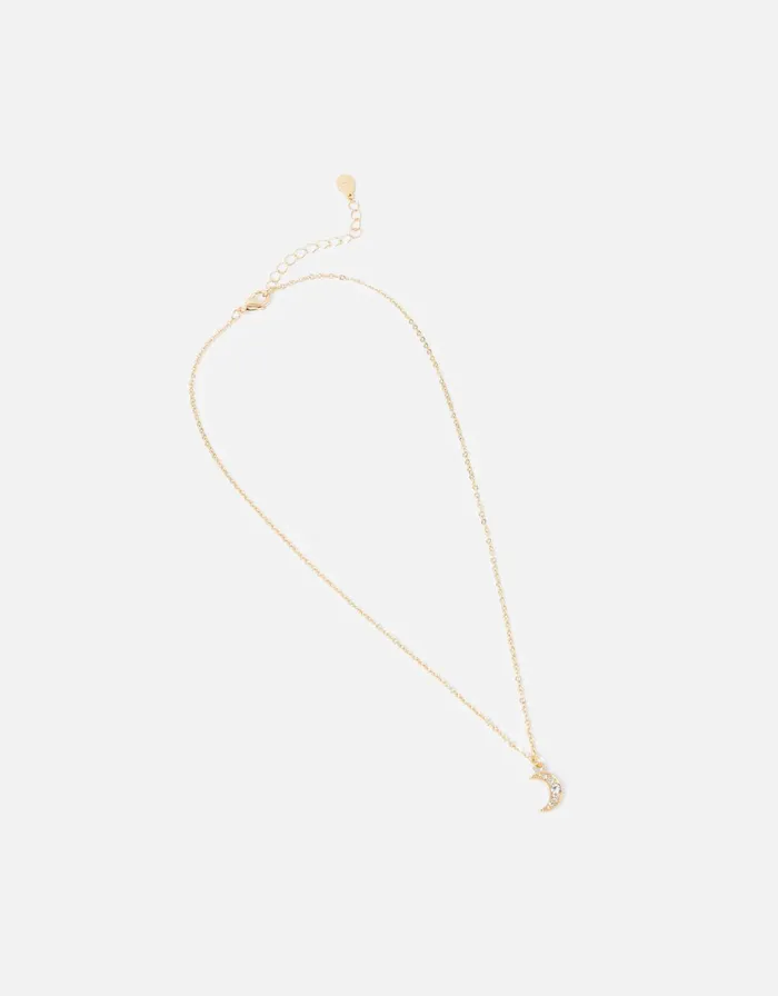 Accessorize Crystal Moon Necklace Women Necklaces