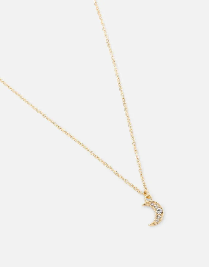 Accessorize Crystal Moon Necklace Women Necklaces