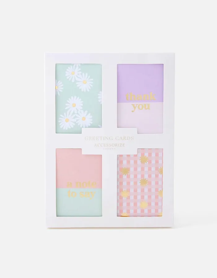 Accessorize Daisy Gingham Greeting Cards Women Stationery