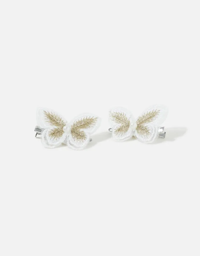 Accessorize Girls Lace Butterfly Hair Clip Twinset Girls Hair Accessories