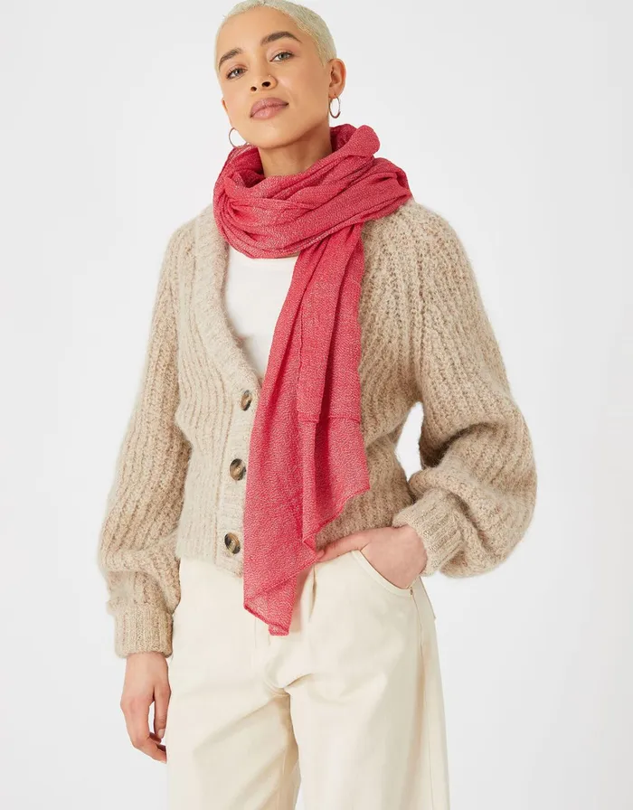 Accessorize Glitter Occasion Scarf Red Red Women Scarves