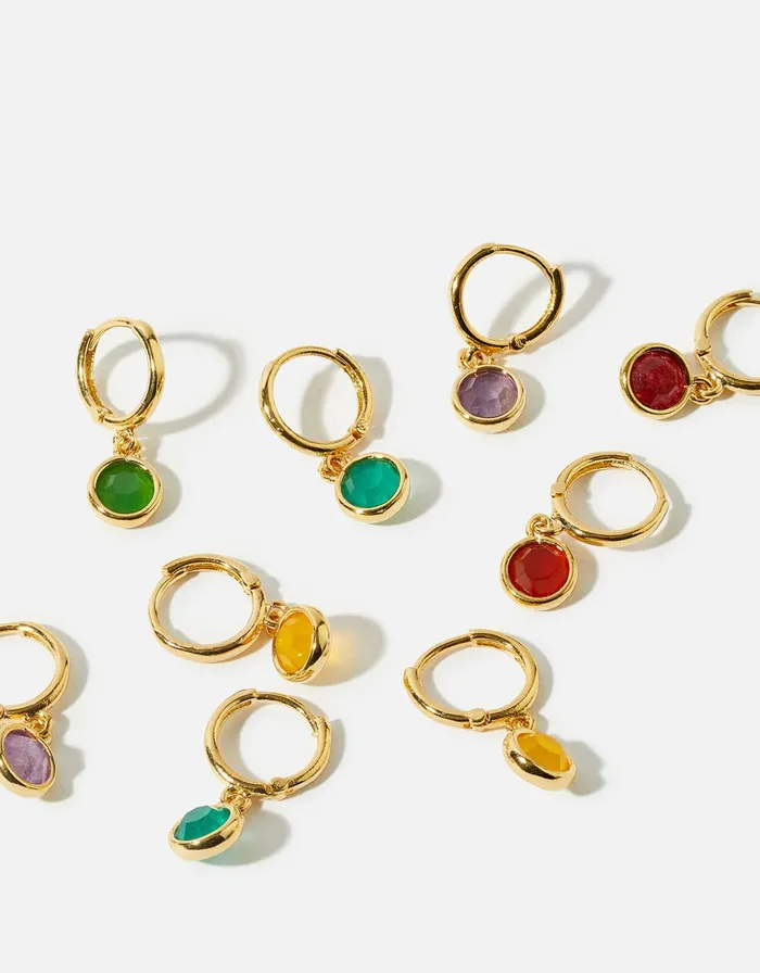Accessorize GoldPlated Birthstone Hoop Earrings Gold Gold Women Earrings