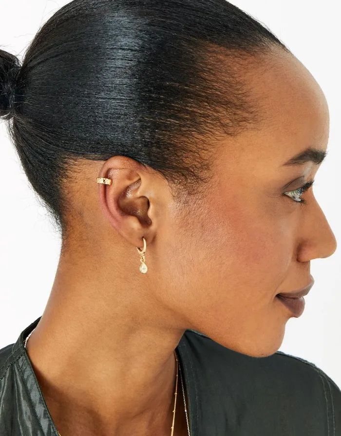 Accessorize GoldPlated Heirloom Chunky Quilted Ear Cuff Women Earrings