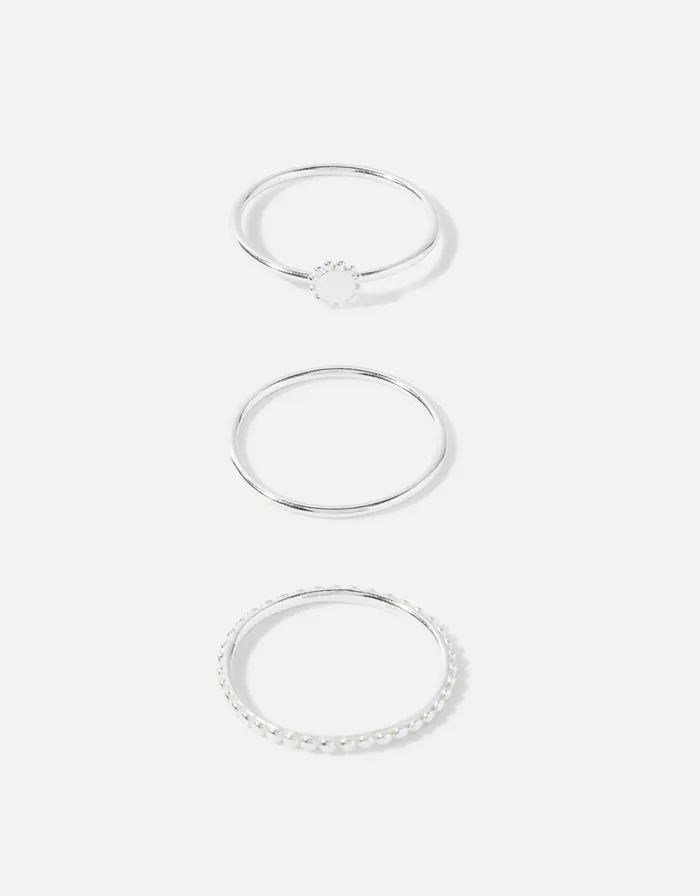 Accessorize Recycled Sterling Silver Stacking Rings Silver St Silver Women Rings