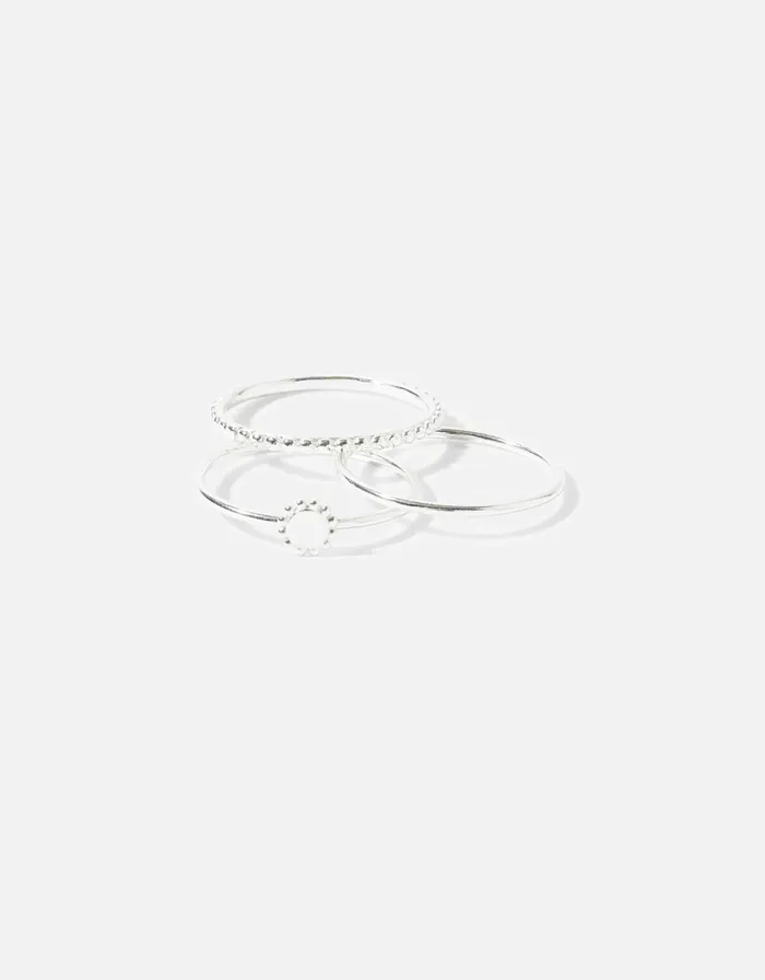 Accessorize Recycled Sterling Silver Stacking Rings Silver St Silver Women Rings
