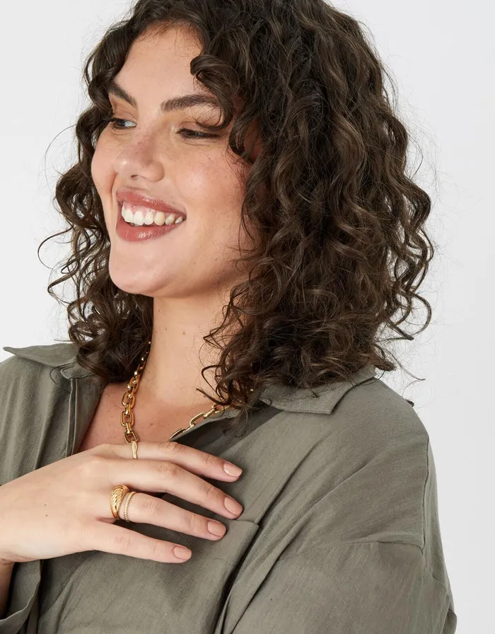 Accessorize Ribbed Band Ring Gold Gold Women Rings