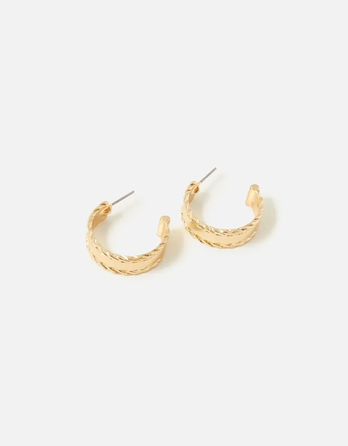 Accessorize Rope Edge Flat Rope Hoops Women Earrings