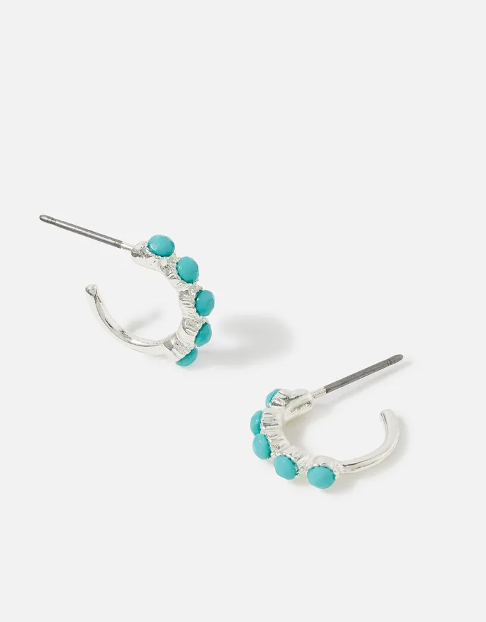 Accessorize Super Classics Bubble Stone Huggie Hoops Women Earrings