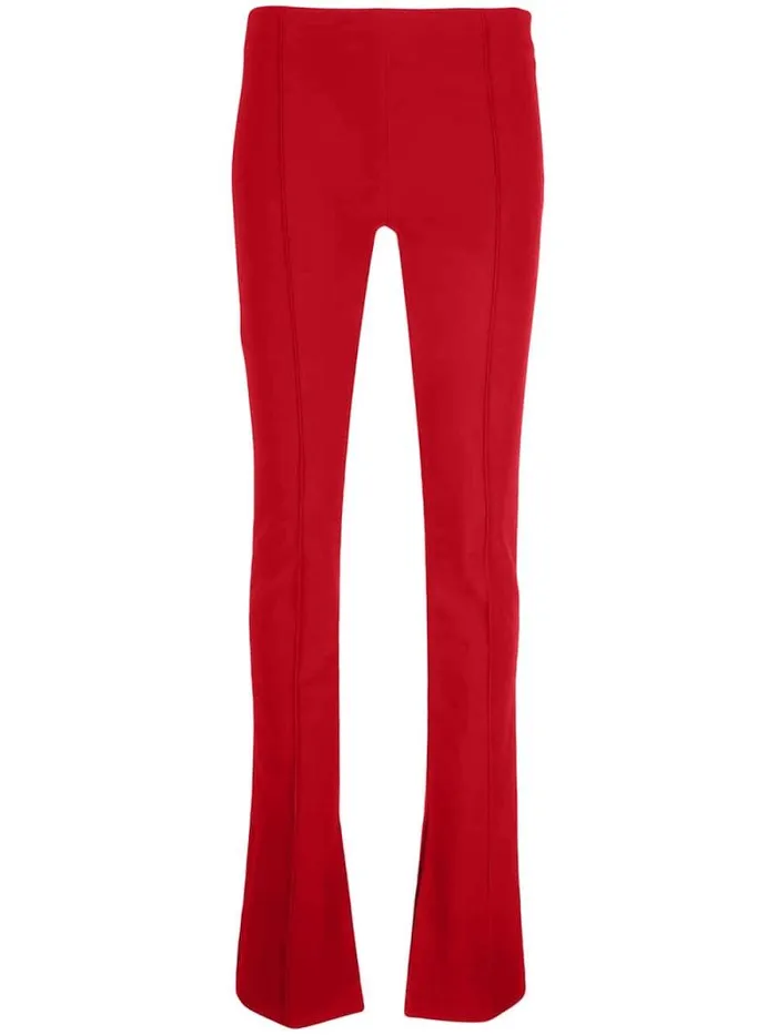 Adam Lippes Pants Eva Flare Pant In Bonded Neoprene Navy 8211 Women