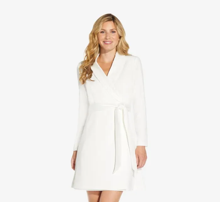 Adrianna Papell Day Dresses Sequin Collar Tuxedo Dress In Ivory 8211 Women