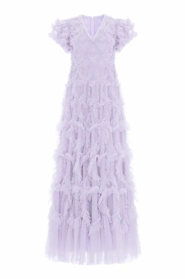 Amorette VNeck Gown Purple Women Needle and Thread Dresses