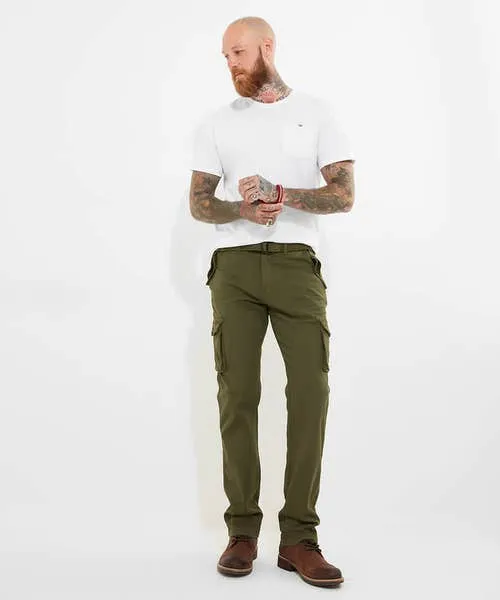 Apparel Hit The Action Cargo Trousers Khaki Jeans and Trousers Joebrowns