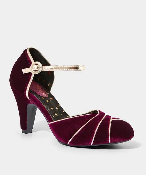 Apparel Shoes Sandals and Boots Joebrowns Midnight Hour Velvet Deco Shoes Dark Red
