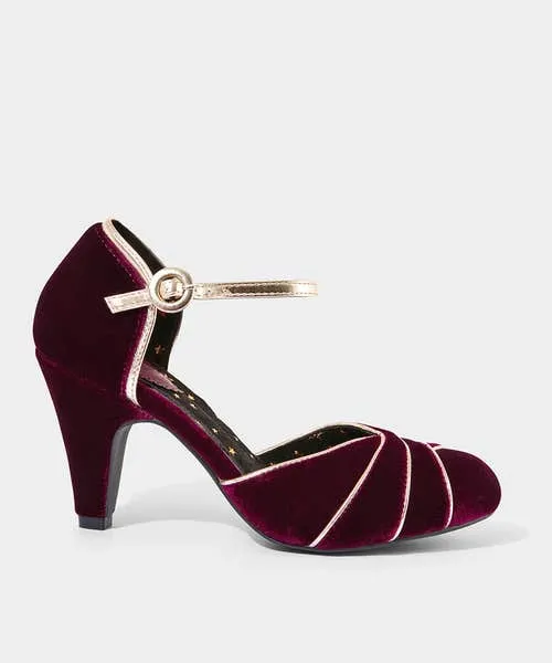 Apparel Shoes Sandals and Boots Joebrowns Midnight Hour Velvet Deco Shoes Dark Red