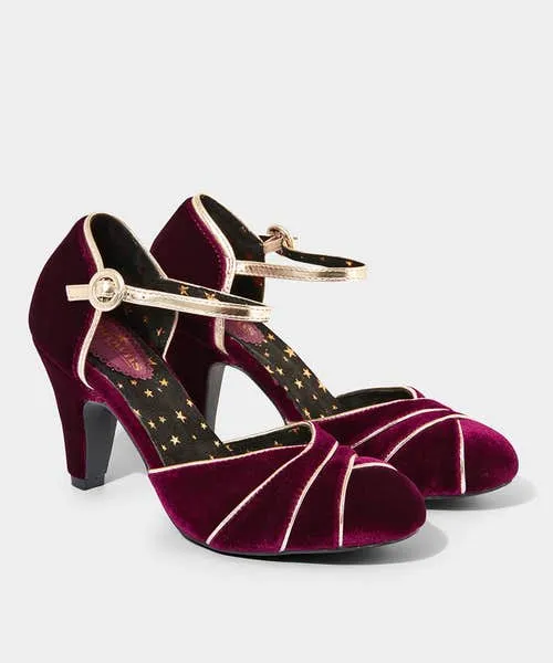 Apparel Shoes Sandals and Boots Joebrowns Midnight Hour Velvet Deco Shoes Dark Red