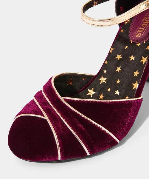 Apparel Shoes Sandals and Boots Joebrowns Midnight Hour Velvet Deco Shoes Dark Red
