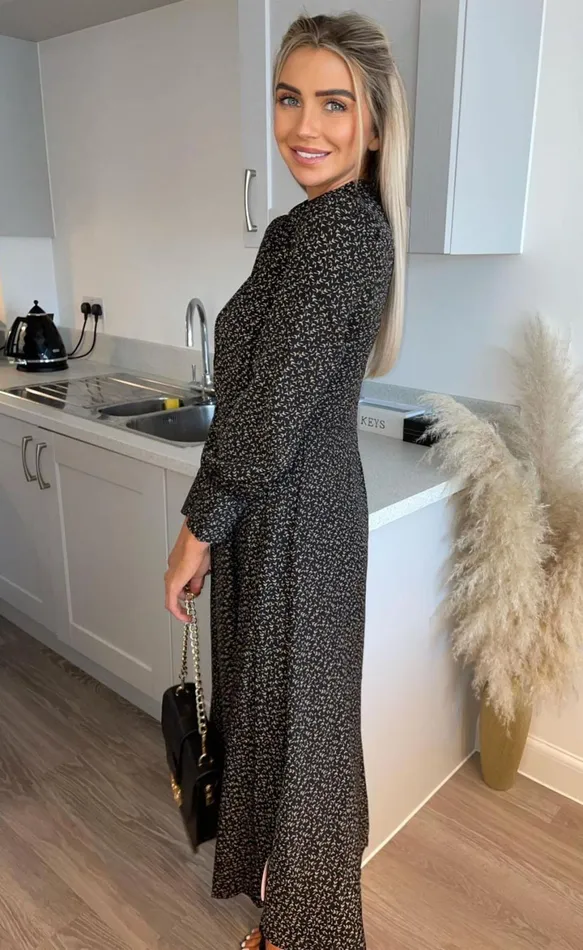 Astha Black Ditsy Floral Midi Dress Women Missfiga Skater Dresses Astha Black Ditsy Floral Midi Dress Women Missfiga Skater Dresses
