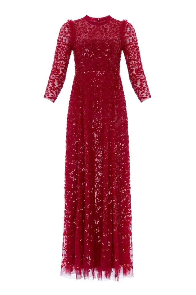 Aurelia Long Sleeve Gown Red Women Needle and Thread Dresses