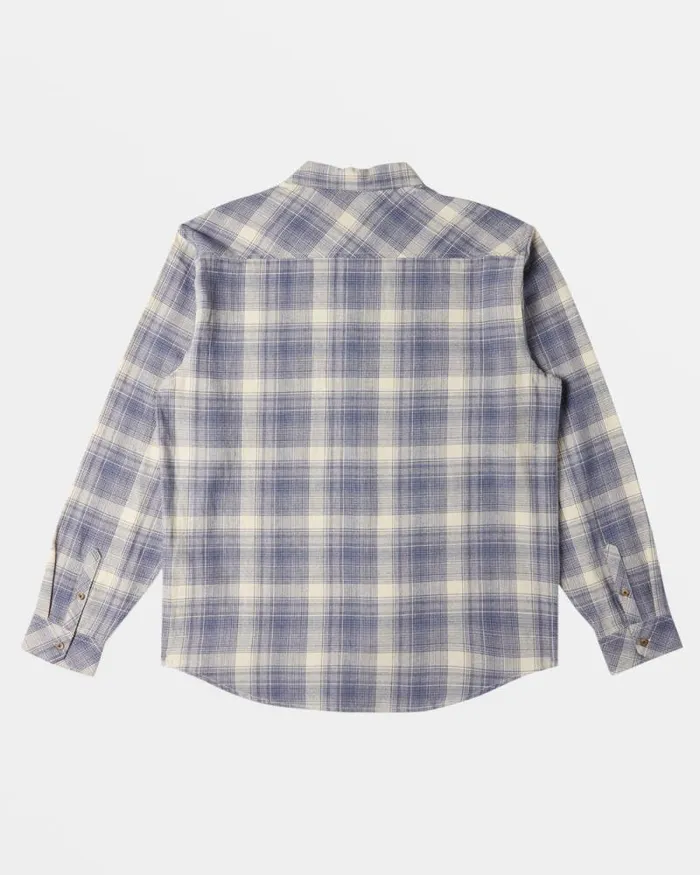 Billabong Flannels Coastline Long Sleeve Flannel Shirt Slate Blue 8211 Men