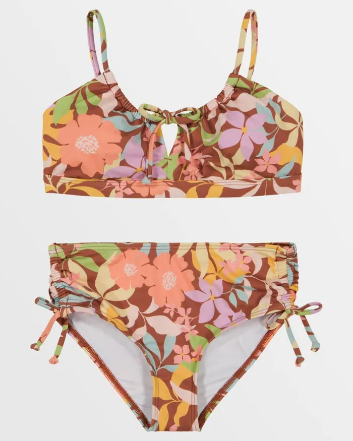 Billabong Girls039 Swim Girls Sweet Talkin Strappy Tank Bikini Set Cacao 8211 Women