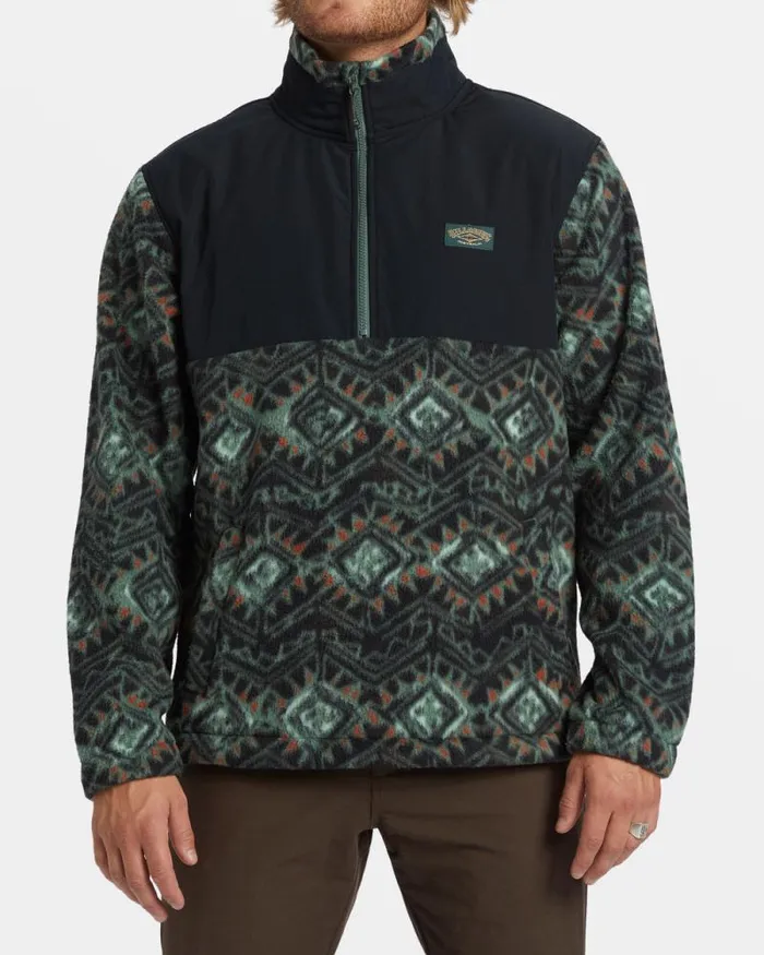 Billabong Hoodies and Fleece Boundary Reissue Polar Fleece Half Zip Pullover Black 8211 Men