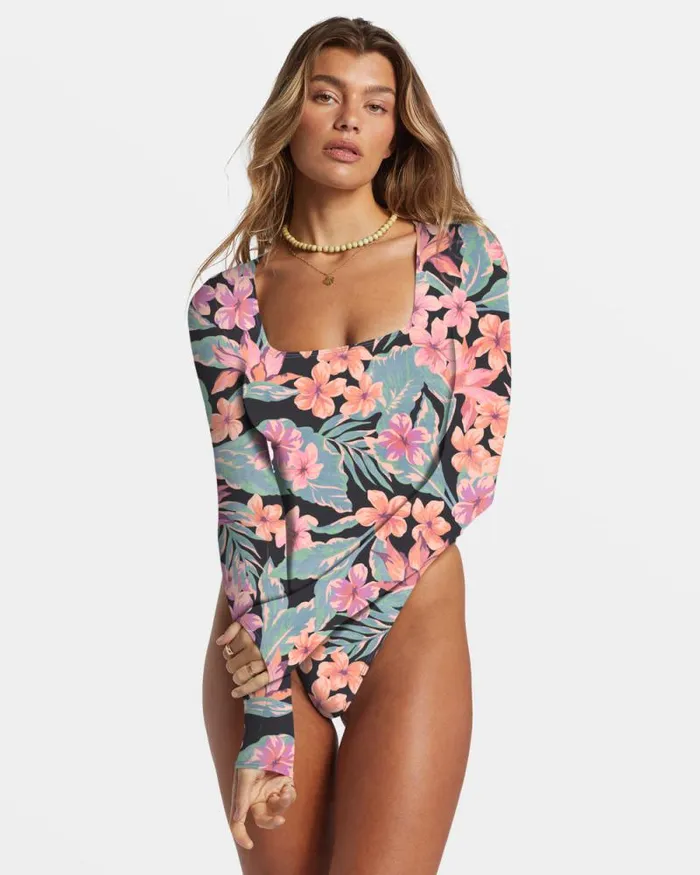 Billabong One Pieces Nights In Paradise Long Sleeve UPF 50 OnePiece Swimsuit Multi 8211 Women Billabong One Pieces Nights In Paradise Long Sleeve UPF 50 OnePiece Swimsuit Multi 8211 Women