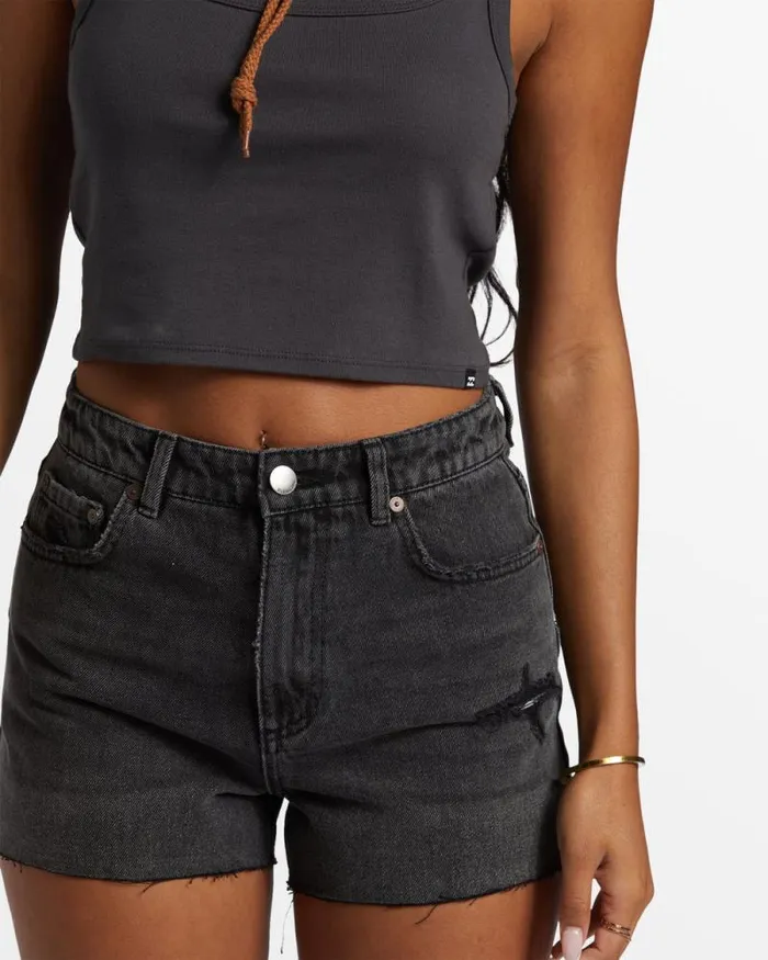 Billabong Shorts High Tides Denim Shorts Fade To Black 8211 Women Billabong Shorts High Tides Denim Shorts Fade To Black 8211 Women