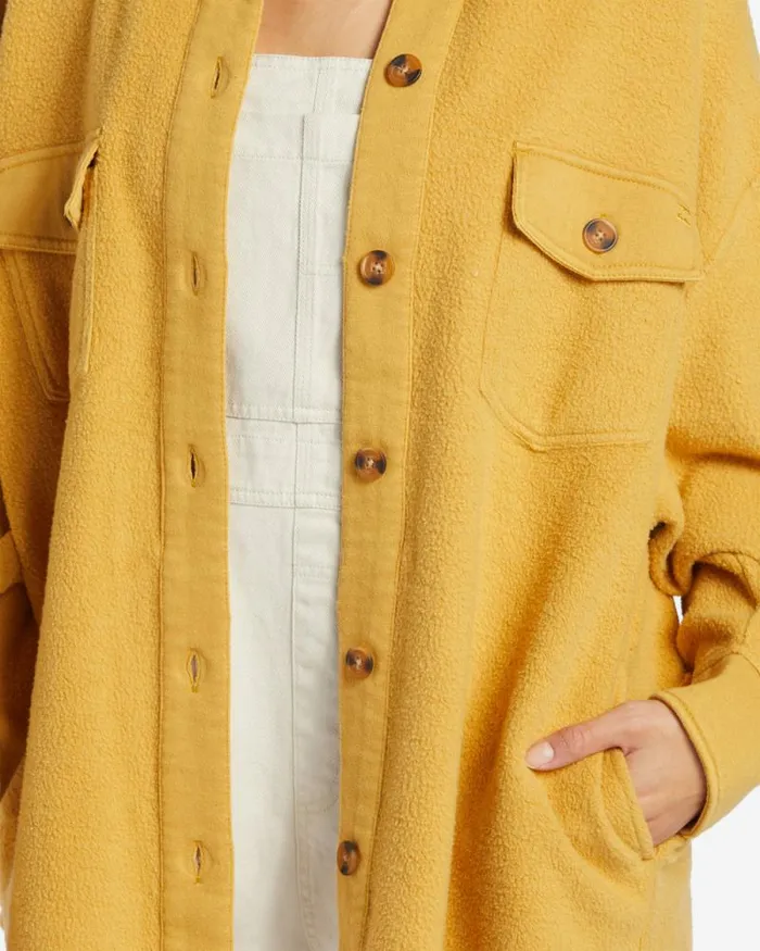 Billabong Tops Anytime Shacket Oversized ButtonThrough Jacket Wild Honey 8211 Women Billabong Tops Anytime Shacket Oversized ButtonThrough Jacket Wild Honey 8211 Women