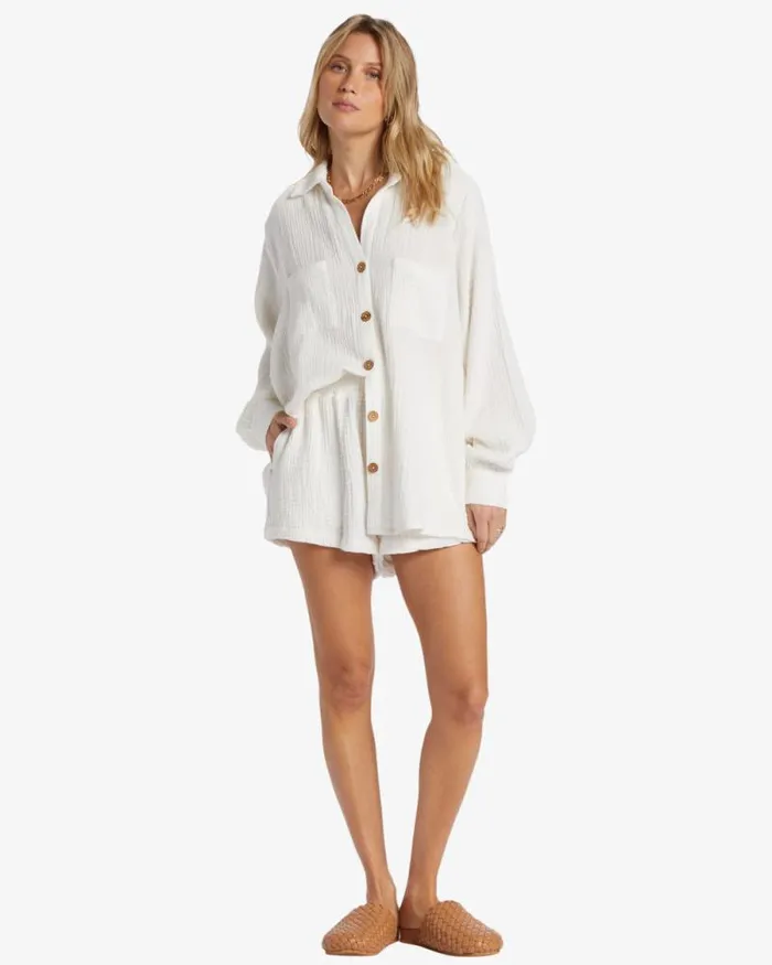 Billabong Tops Swell Shirt Shirt Salt Crystal 8211 Women Billabong Tops Swell Shirt Shirt Salt Crystal 8211 Women