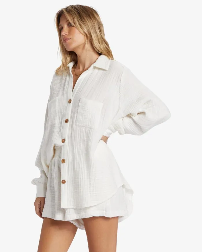Billabong Tops Swell Shirt Shirt Salt Crystal 8211 Women Billabong Tops Swell Shirt Shirt Salt Crystal 8211 Women
