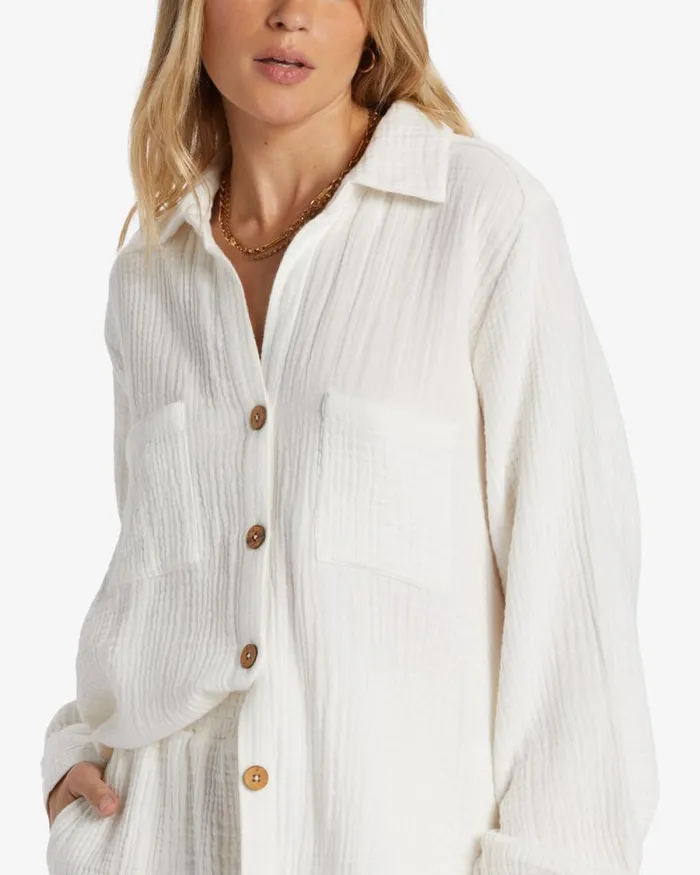 Billabong Tops Swell Shirt Shirt Salt Crystal 8211 Women Billabong Tops Swell Shirt Shirt Salt Crystal 8211 Women