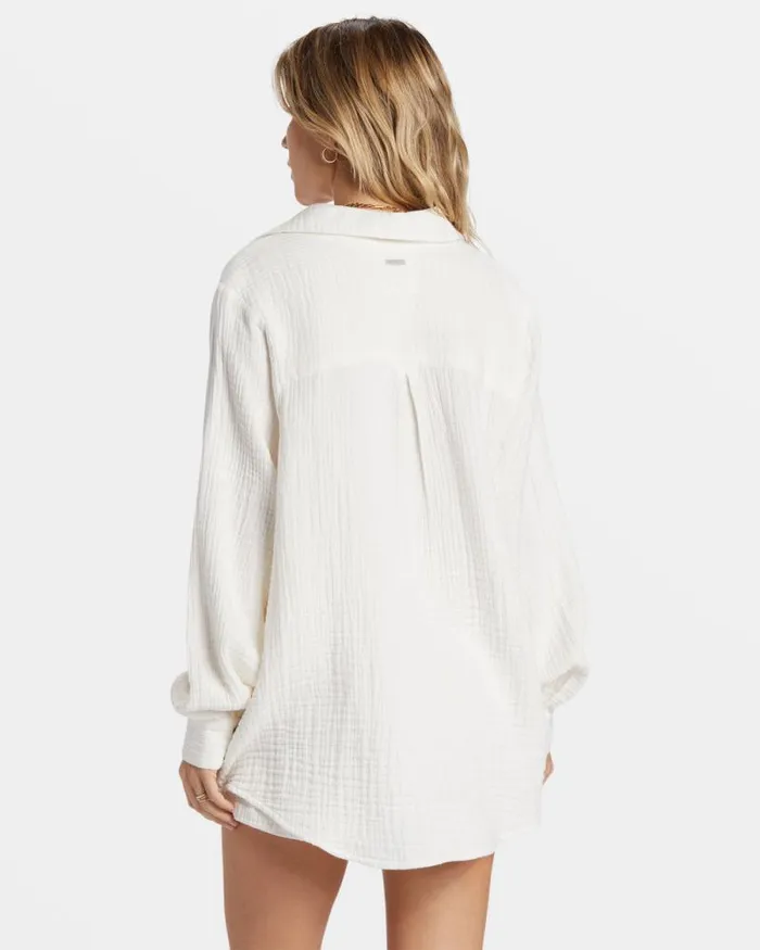 Billabong Tops Swell Shirt Shirt Salt Crystal 8211 Women Billabong Tops Swell Shirt Shirt Salt Crystal 8211 Women