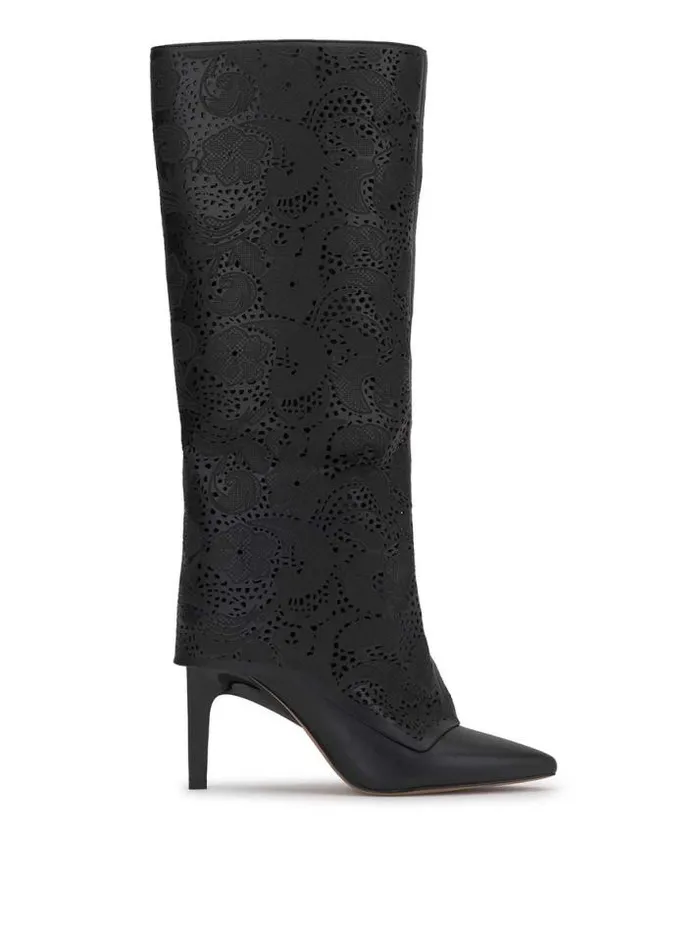 Boots and Booties Shoes Jessica Simpson Brykia Knee High Boot In Black Cutout