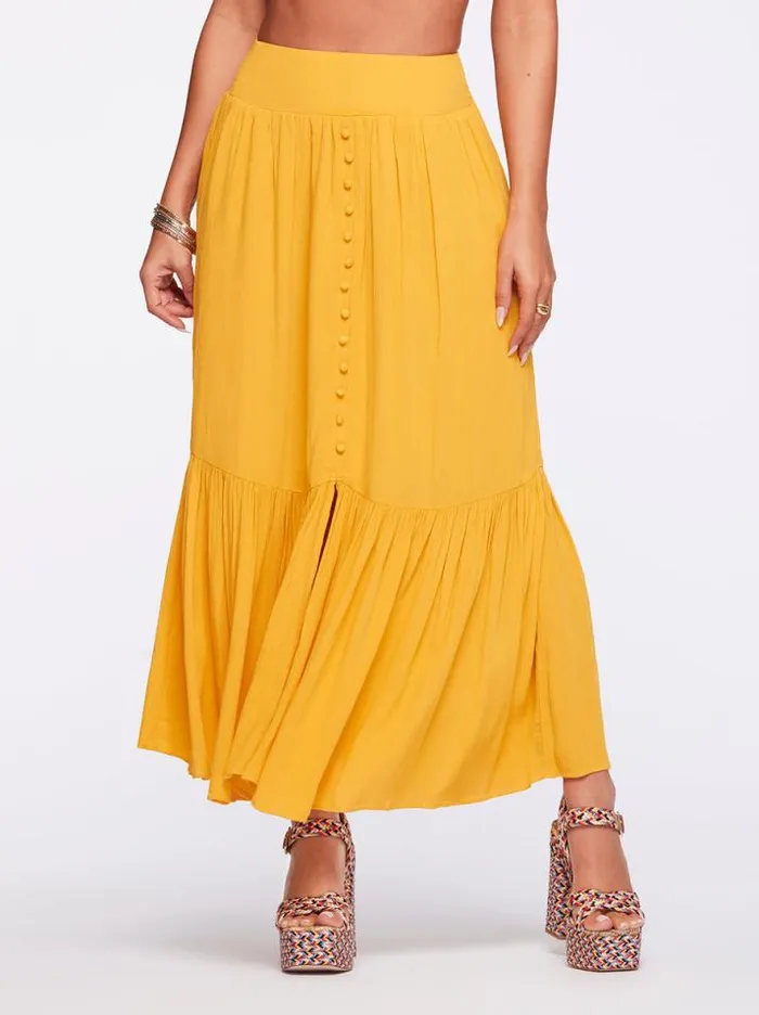 Bottoms Clothing Jessica Simpson Kelsie Skirt In Golden Rod