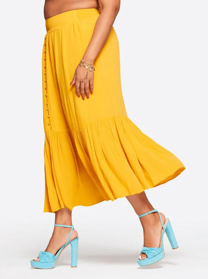 Bottoms Clothing Jessica Simpson Kelsie Skirt In Golden Rod