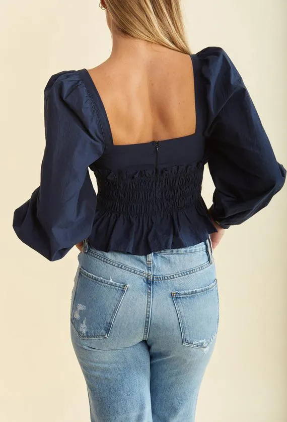 Ciao Lucia Long Sleeve Tops Katina Top Midnight 8211 Women