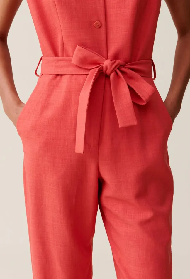 Claudie Pierlot Belted Terracotta Jumpsuit Terracotta Women Jumpsuits Claudie Pierlot Belted Terracotta Jumpsuit Terracotta Women Jumpsuits