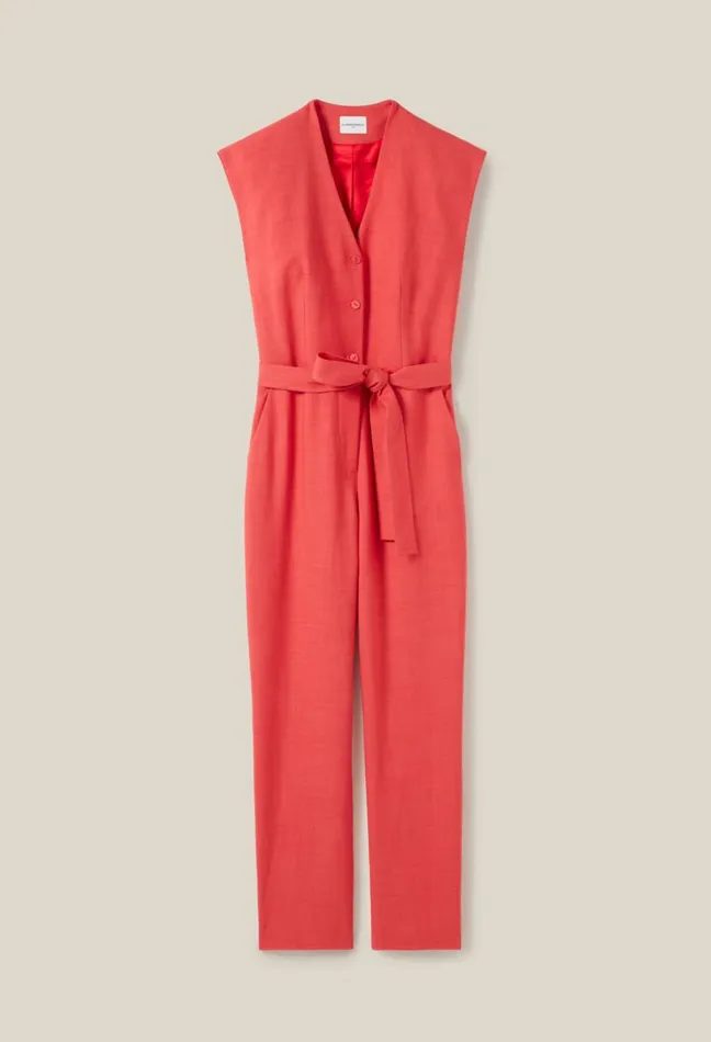 Claudie Pierlot Belted Terracotta Jumpsuit Terracotta Women Jumpsuits Claudie Pierlot Belted Terracotta Jumpsuit Terracotta Women Jumpsuits