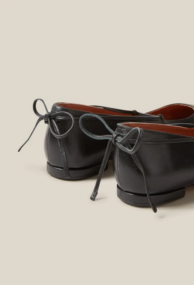Claudie Pierlot Black Leather Ballet Pumps Women Ballerinas Claudie Pierlot Black Leather Ballet Pumps Women Ballerinas