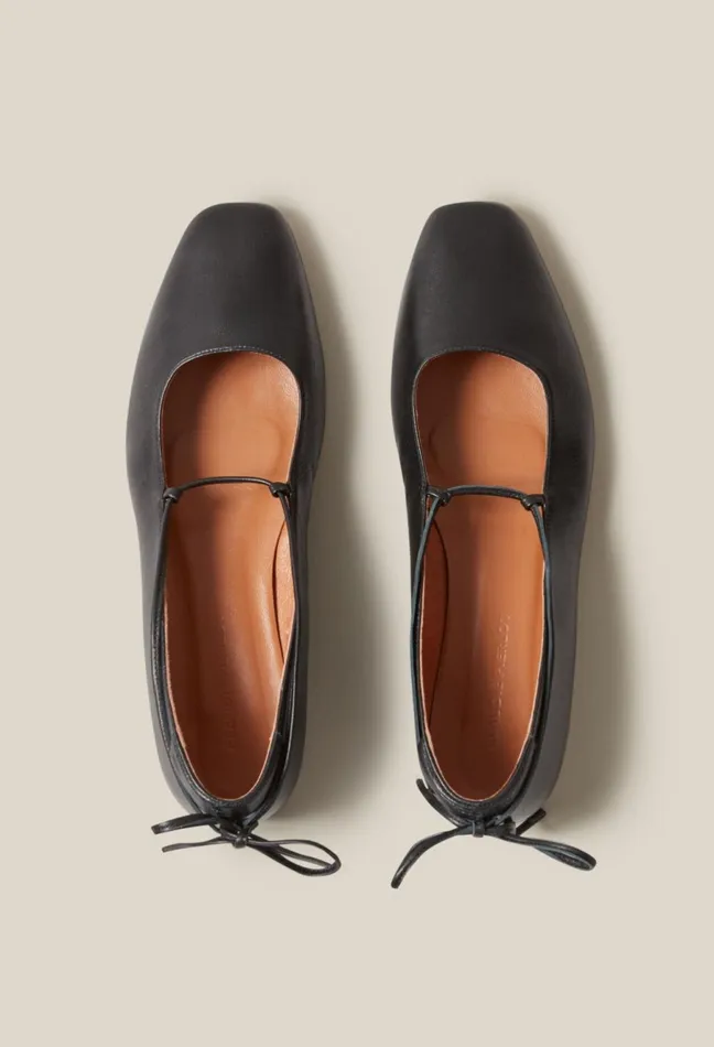 Claudie Pierlot Black Leather Ballet Pumps Women Ballerinas Claudie Pierlot Black Leather Ballet Pumps Women Ballerinas