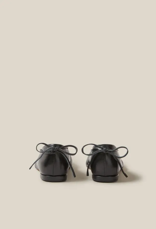 Claudie Pierlot Black Leather Ballet Pumps Women Ballerinas Claudie Pierlot Black Leather Ballet Pumps Women Ballerinas