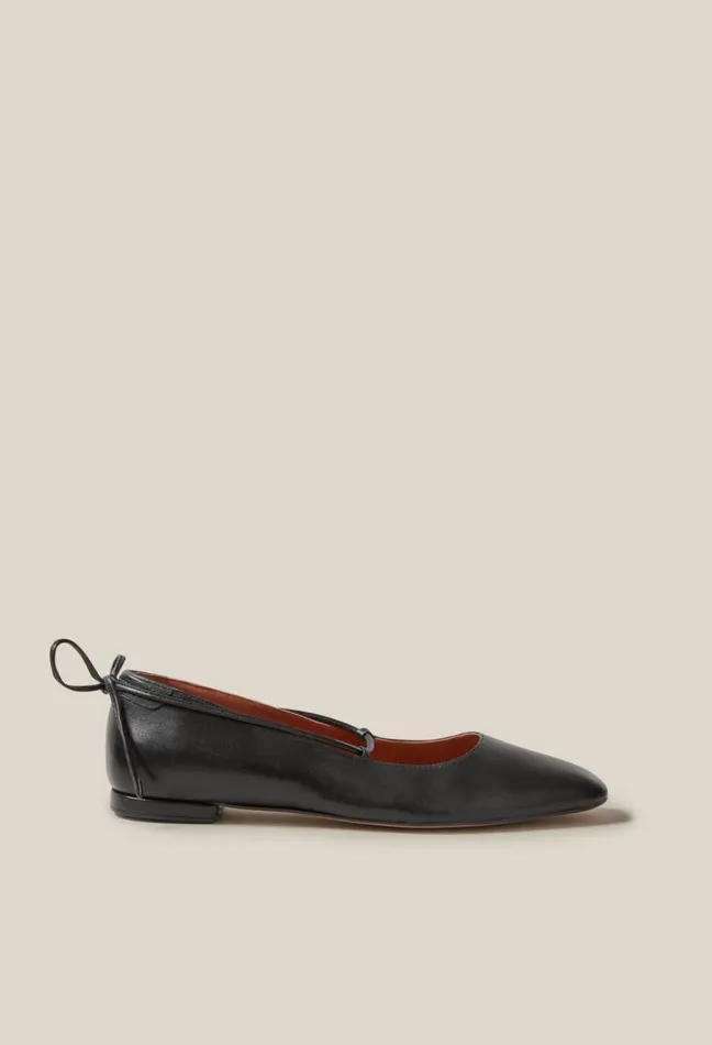 Claudie Pierlot Black Leather Ballet Pumps Women Ballerinas Claudie Pierlot Black Leather Ballet Pumps Women Ballerinas