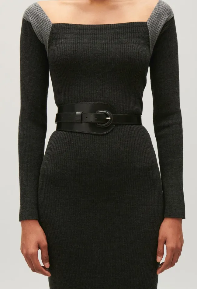 Claudie Pierlot Black Leather Belt Women Belts