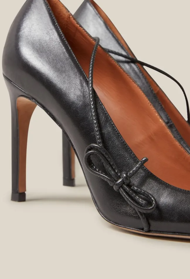 Claudie Pierlot Black Leather Heels Women Sandals Pumps And Mules Claudie Pierlot Black Leather Heels Women Sandals Pumps And Mules