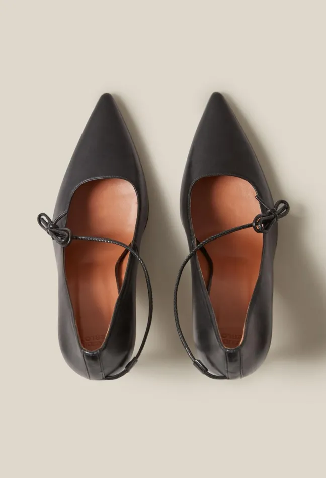 Claudie Pierlot Black Leather Heels Women Sandals Pumps And Mules Claudie Pierlot Black Leather Heels Women Sandals Pumps And Mules